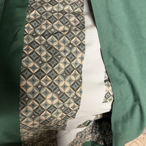 Vintage Quilt Optical Geometric Green and Blue 61x94 Check Chain Handmade - Picture 5 of 7